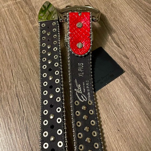 Elite Junior Red Rhinestone Belt XL Plus - Picture 4 of 8